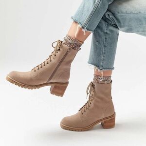 Seychelles Anthropologie Leather Irresistible Lace up Boot Sand